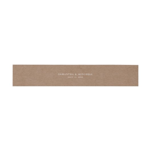 Minimalistische Rustikale Einladung Bauchband Einladungsbanderole (Flach)