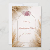 Minimalistische rustikale Einladung mit Blush-Akze (Vorderseite)