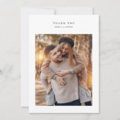 Minimalistische Rustikale Foto Hochzeit Dankeskarte (Vorderseite)