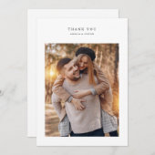 Minimalistische Rustikale Foto Hochzeit Dankeskarte (Vorne/Hinten)
