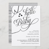 Minimalistische rustikale Gender Neutral Hallo Bab Einladung (Vorne/Hinten)