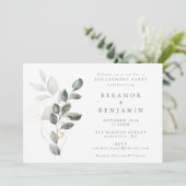 Minimalistische Rustikale Gold Greenery Engagement Einladung (Stehend Vorderseite)