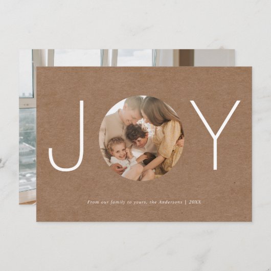 Minimalistische Rustikale Happy Holidays Fotokarte Dankeskarte (Vorne/Hinten)