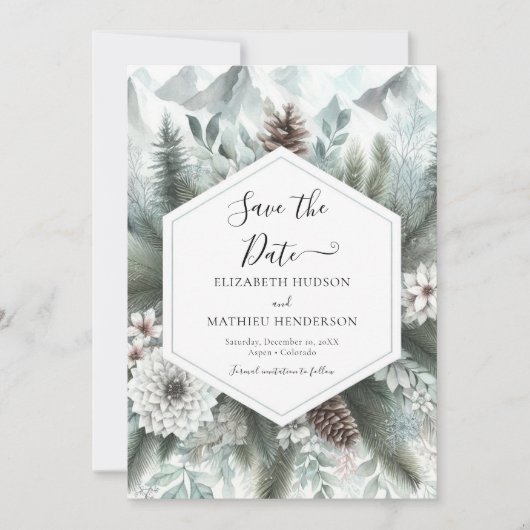 Minimalistische Rustikale Hochzeit Save The Date (Vorderseite)