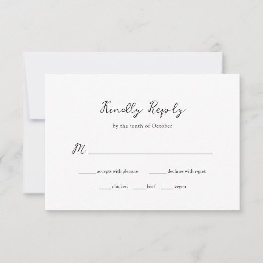 Minimalistische Rustikale Hochzeit | Wahl RSVP Karte (Vorderseite)