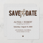 Minimalistische rustikale Holzkarte Save the Date (Vorne/Hinten)