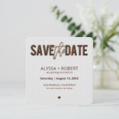 Minimalistische rustikale Holzkarte Save the Date (Stehend Vorderseite)