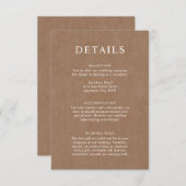 Minimalistische Rustikale Kraft-Beschreibungskarte Begleitkarte (Vorne/Hinten)