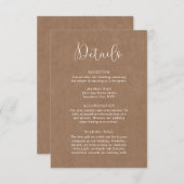 Minimalistische Rustikale Kraft-Beschreibungskarte Begleitkarte (Vorne/Hinten)