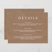 Minimalistische Rustikale Kraft-Beschreibungskarte Einladung (Vorne/Hinten)