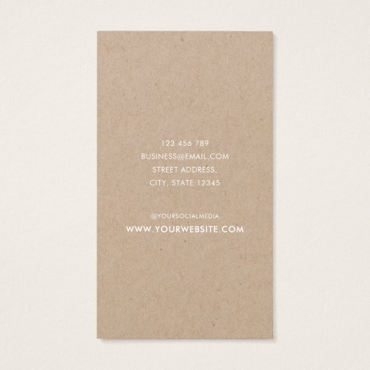 Minimalistische Rustikale Kraft-Ohrring-Anzeigetaf (Rückseite)