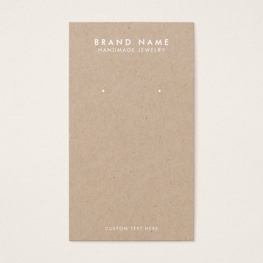 Minimalistische Rustikale Kraft-Ohrring-Anzeigetaf (Vorderseite)