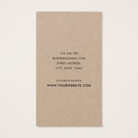 Minimalistische Rustikale Kraft-Ohrring-Anzeigetaf (Rückseite)