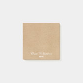 Minimalistische Rustikale Kraftschrift Personalisi Post-it Klebezettel (Vorderseite)
