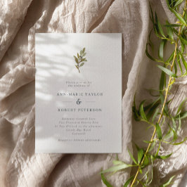 Minimalistische Rustikale Olive Branch Hochzeit Einladung