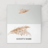Minimalistische rustikale Pampas-Grass-Hochzeitsst Platzkarte (Außenseite Aufgefaltet)