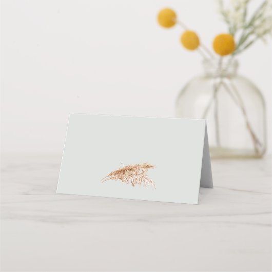 Minimalistische rustikale Pampas-Grass-Hochzeitsst Platzkarte (Rückseite)