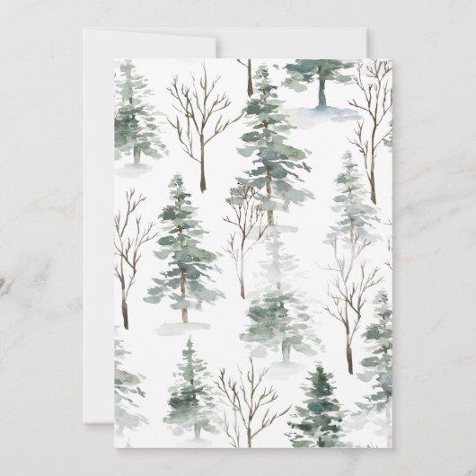 Minimalistische Rustikale Pine Tree Hochzeit Einladung (Rückseite)