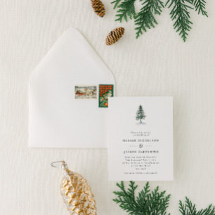 Minimalistische Rustikale Pine Tree Hochzeit Einladung