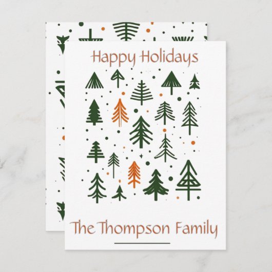 Minimalistische rustikale Pinienweihe Mitteilungskarte (Vorne/Hinten)