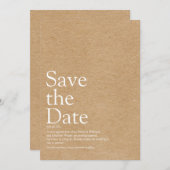 Minimalistische rustikale Save the Date Definition (Vorne/Hinten)
