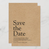 Minimalistische rustikale Save the Date Definition (Vorne/Hinten)
