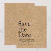 Minimalistische rustikale Save-the-Date-Definition Save The Date (Vorne/Hinten)