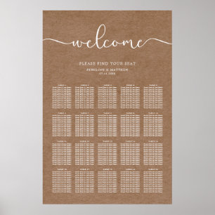 Minimalistische rustikale Sitzkarte Poster