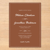 Minimalistische rustikale Terracotta Acryleinladungen (Vorderseite)