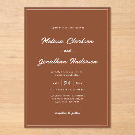 Minimalistische rustikale Terracotta Acryleinladungen