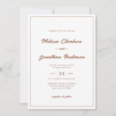 Minimalistische rustikale Terracotta Border Script Einladung (Vorderseite)