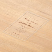 Minimalistische Rustikale Terracotta-Script-Border Acryleinladungen (Ablage )