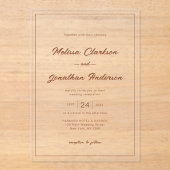 Minimalistische Rustikale Terracotta-Script-Border Acryleinladungen (Vorderseite)