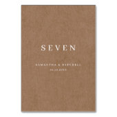 Minimalistische rustikale Tischnummer (Rückseite)