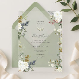 Minimalistische Rustikale Vintage Blumenhochzeit Acryleinladungen