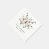 Minimalistische Rustikale Wasserfarbe Kürbis Herbs Serviette (Ecke)