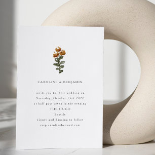 Minimalistische Rustikale Whimsische Wildblumen-Ho Einladung