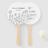 Minimalistische rustikale Wildblume Hochzeitshands Fächer (Vorne und Hinten)