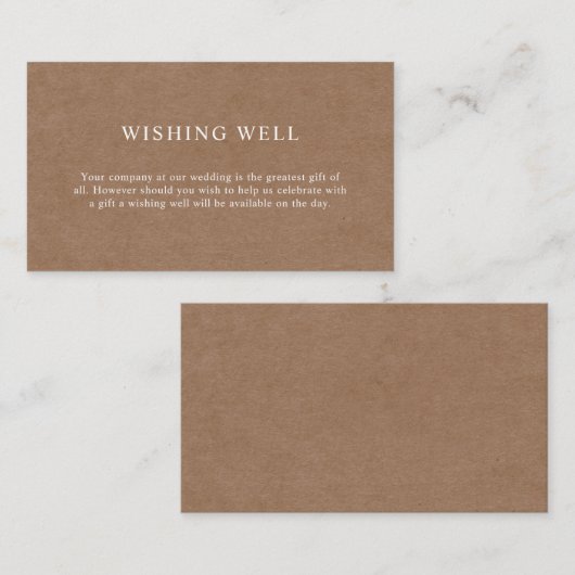 Minimalistische Rustikale Wunschausweiskarte Begleitkarte (Vorne/Hinten)