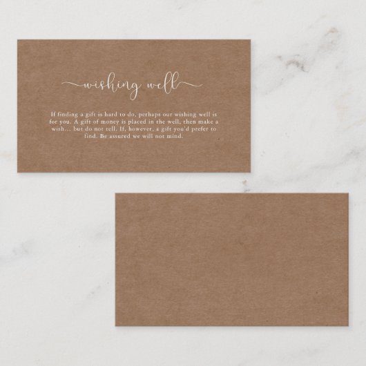 Minimalistische Rustikale Wunschausweiskarte Begleitkarte (Vorne/Hinten)