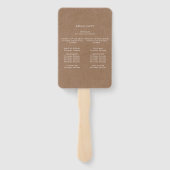 Minimalistische rustikale Zeremonie Programm Hand  Fächer (Rückseite)