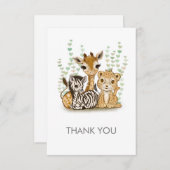 Minimalistische Safari Flat Dankeschön Karte (Vorne/Hinten)
