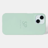 Minimalistische Sage Green Custom Monogram Case-Mate iPhone Hülle (Rückseite (Horizontal))