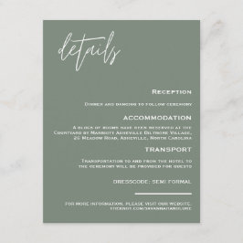 Minimalistische Sage Green Encryption Card Begleitkarte