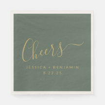 Minimalistische Sage Green Gold Custom Wedding