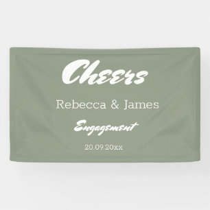 Minimalistische Sage Green Verlobungsfeier Gratula Banner