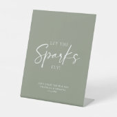 Minimalistische Sage Green Wedding Sparkler Absend Sockelschild (Vorderseite)