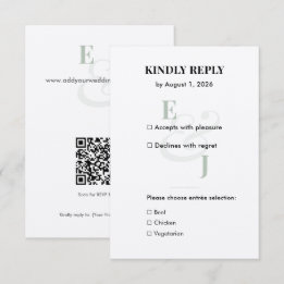 Minimalistische Sage kleine Hochzeit-RSVP-Karte | RSVP Karte