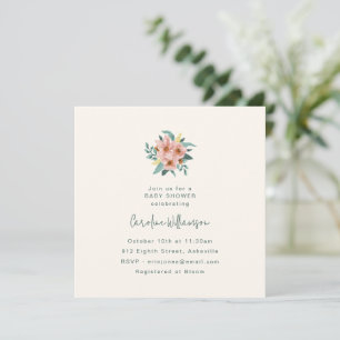 Minimalistische Salbei-Blumen Elegante Garten-Baby Einladung