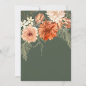 Minimalistische Salbeigrün blütenreiche rustikale Einladung (Rückseite)